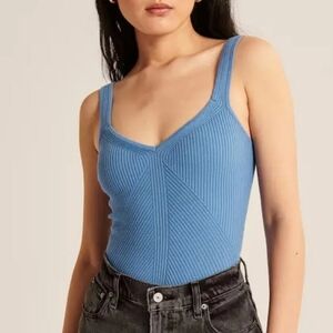 Abercrombie & Fitch A&F Sweater Thong Bodysuit Blue Size Large